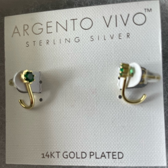 Brand new Argento Vivo Sterling Silver with 14kt gold plated pierced earrings. - Picture 1 of 4